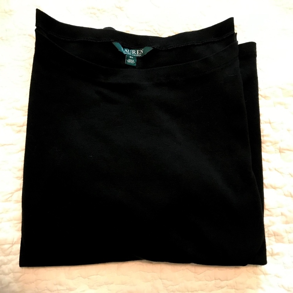 LRL black t-shirt with asymmetric zipper detail on left shoulder (3X)